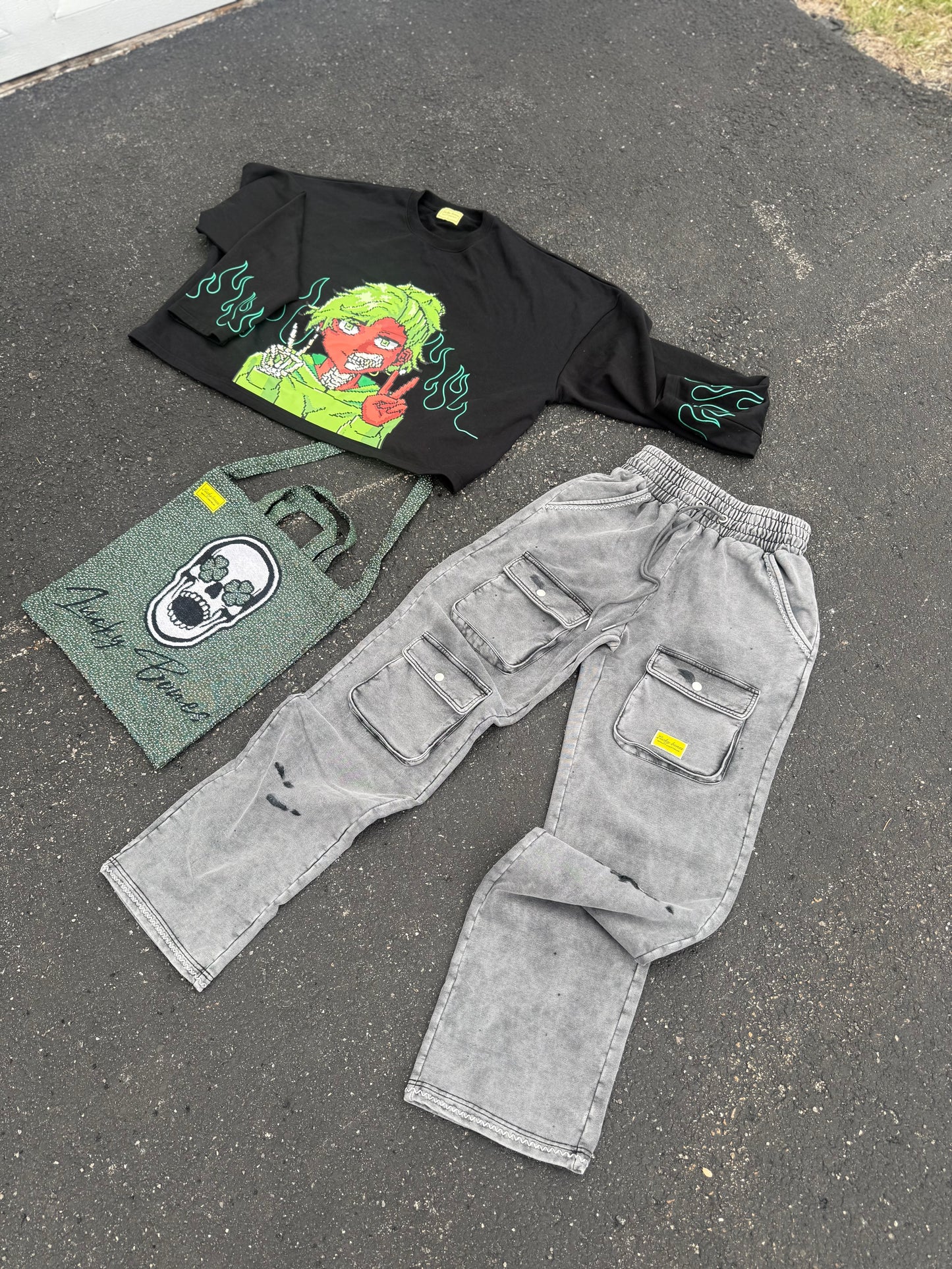 “Ash gray” utility Sweats